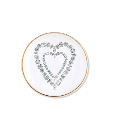 Diamond Hearts Porcelain Ring Dish